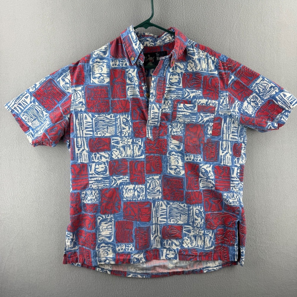 The Nutter from Chubbies Hawaiian Shirt Mens Large Cotton Pullover Aloha Button